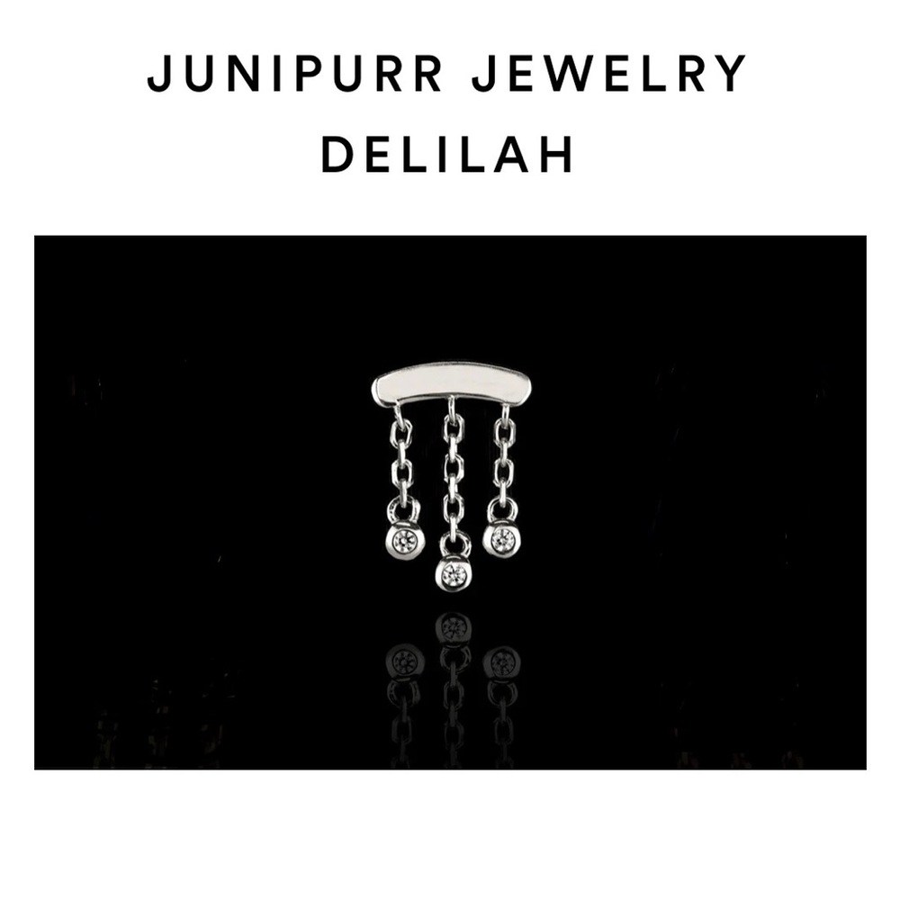 Junipurr Jewelry Delilah 14K White Gold threadless end